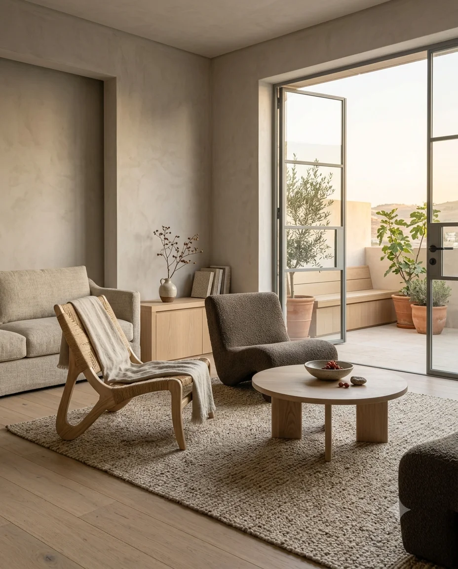Warm Minimalist Living Room