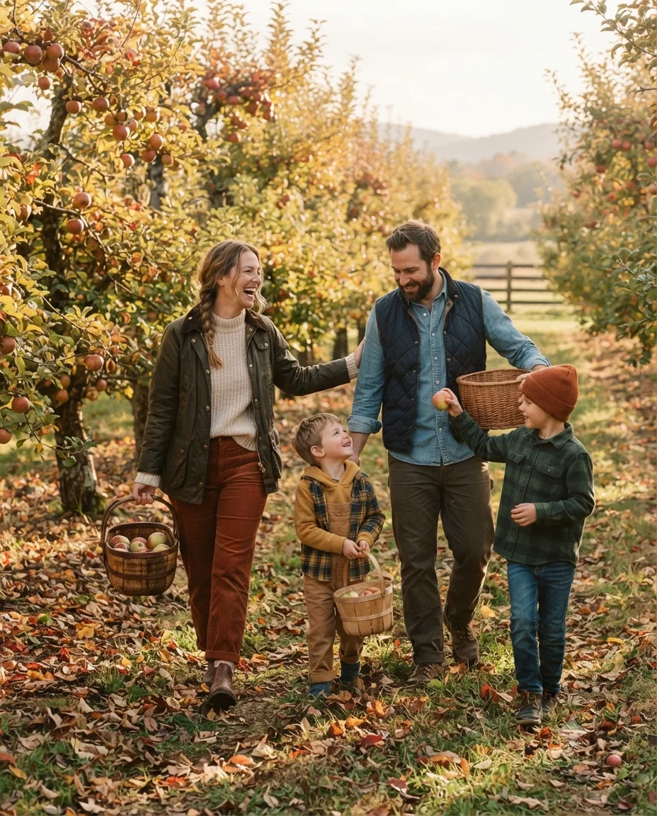 Autumn Family Orchard Walk