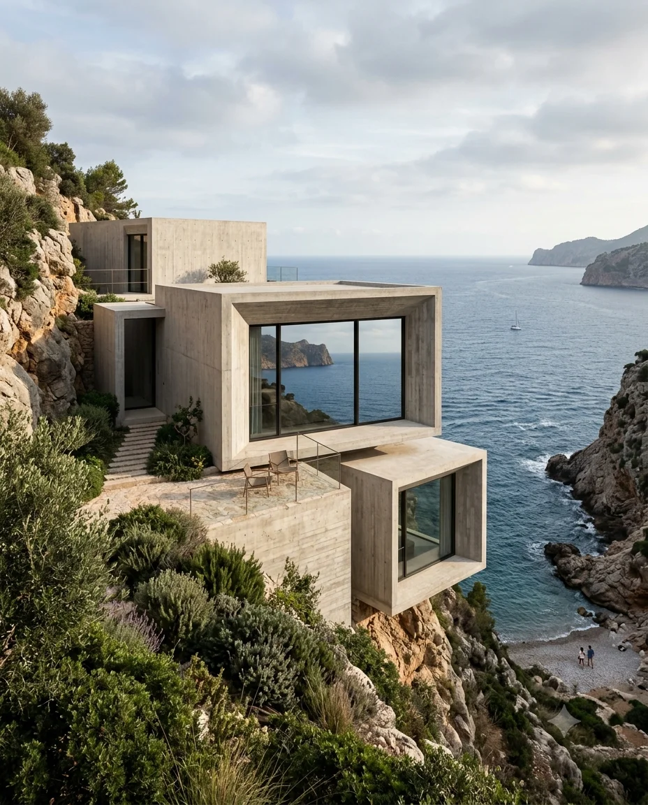Cliffside Concrete House