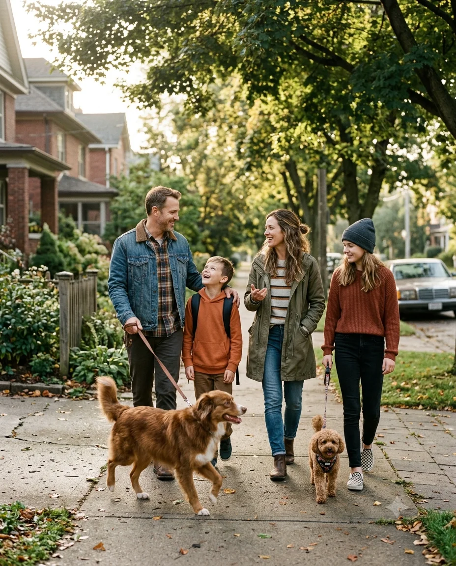 Morning Walk with the Family Dog
