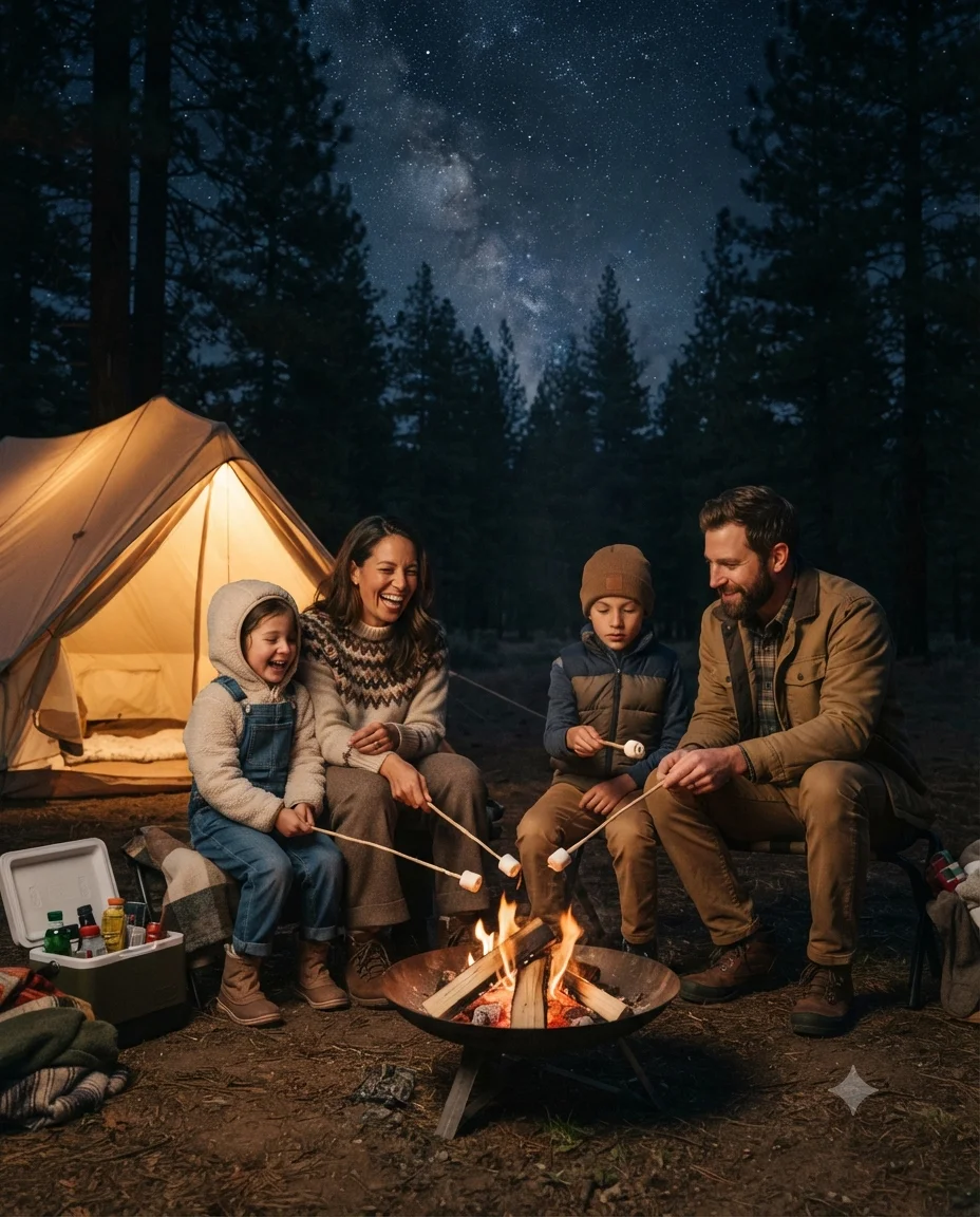 Family Camping Under the Stars