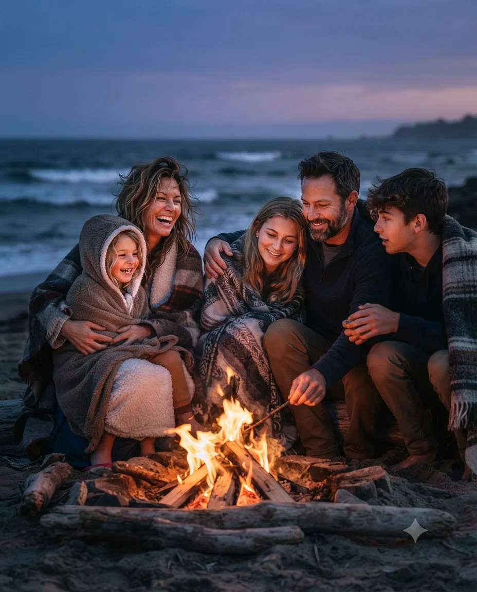 Beach Bonfire Family Evening