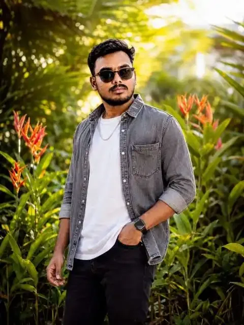 Cinematic Outdoor Fashion visual with cinematic outdoor fashion tropical photography left black