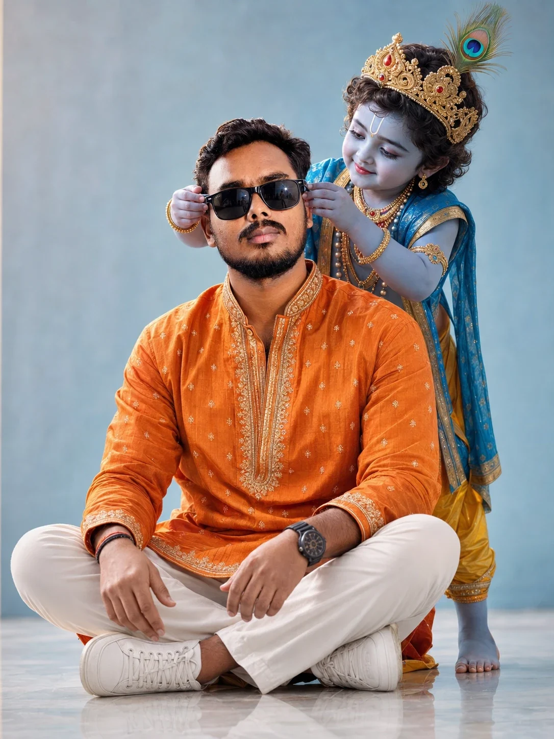 Cinematic Traditional Golden visual with cinematic traditional golden studio boy skin facial