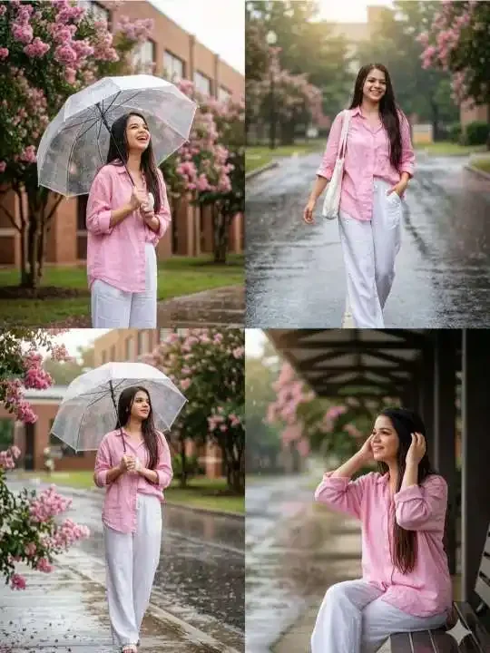 कोलाज सिनेमैटिक Instagram पोस्टर दृश्य कोलाज सिनेमैटिक instagram पोस्टर के साथ गुलाबी सौंदर्यपूर्ण बरसाती