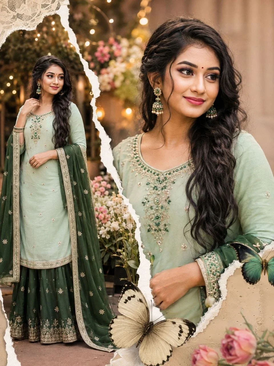 कोलाज सिनेमैटिक सॉफ्ट विजुअल के साथ कोलाज सिनेमैटिक सॉफ्ट वन एस्थेटिक वियरिंग पेस्टल