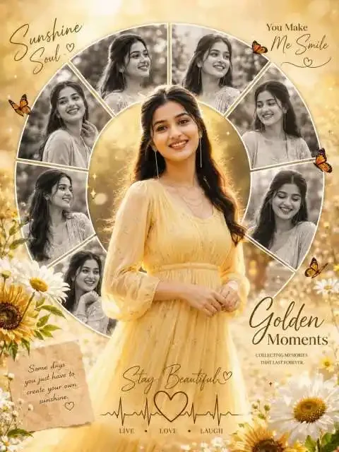 Collage Poster Golden visual with collage poster golden indian instagram cinematic social