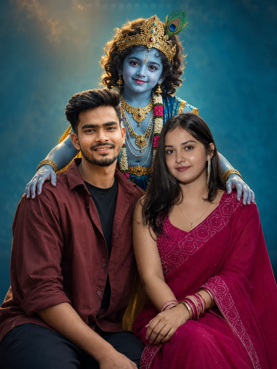 Couple Cinematic Golden visual with couple cinematic golden studio traditional facial natural
