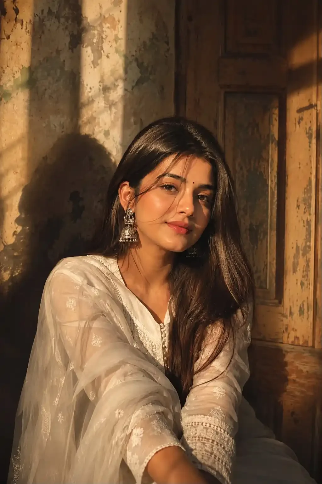 गोल्डन सिनेमैटिक चेहरे की पहचान त्वचा विषय विंटेज के साथ गोल्डन सिनेमैटिक फेशियल दृश्य