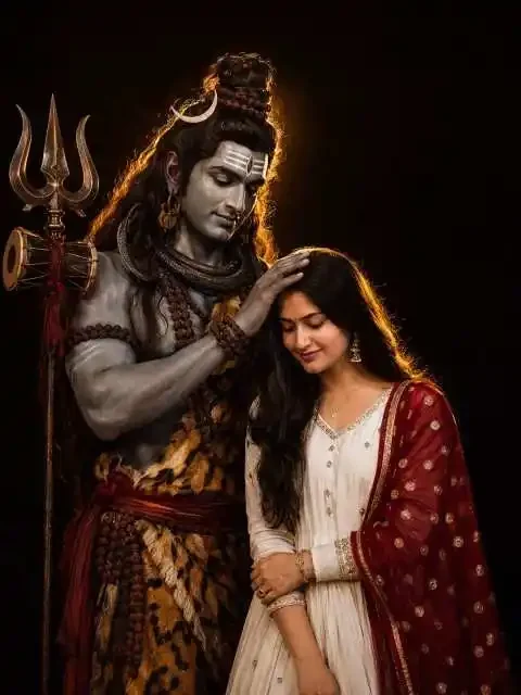 Golden Cinematic Night Shiva visual with golden cinematic night shiva black ultra-realistic devotional