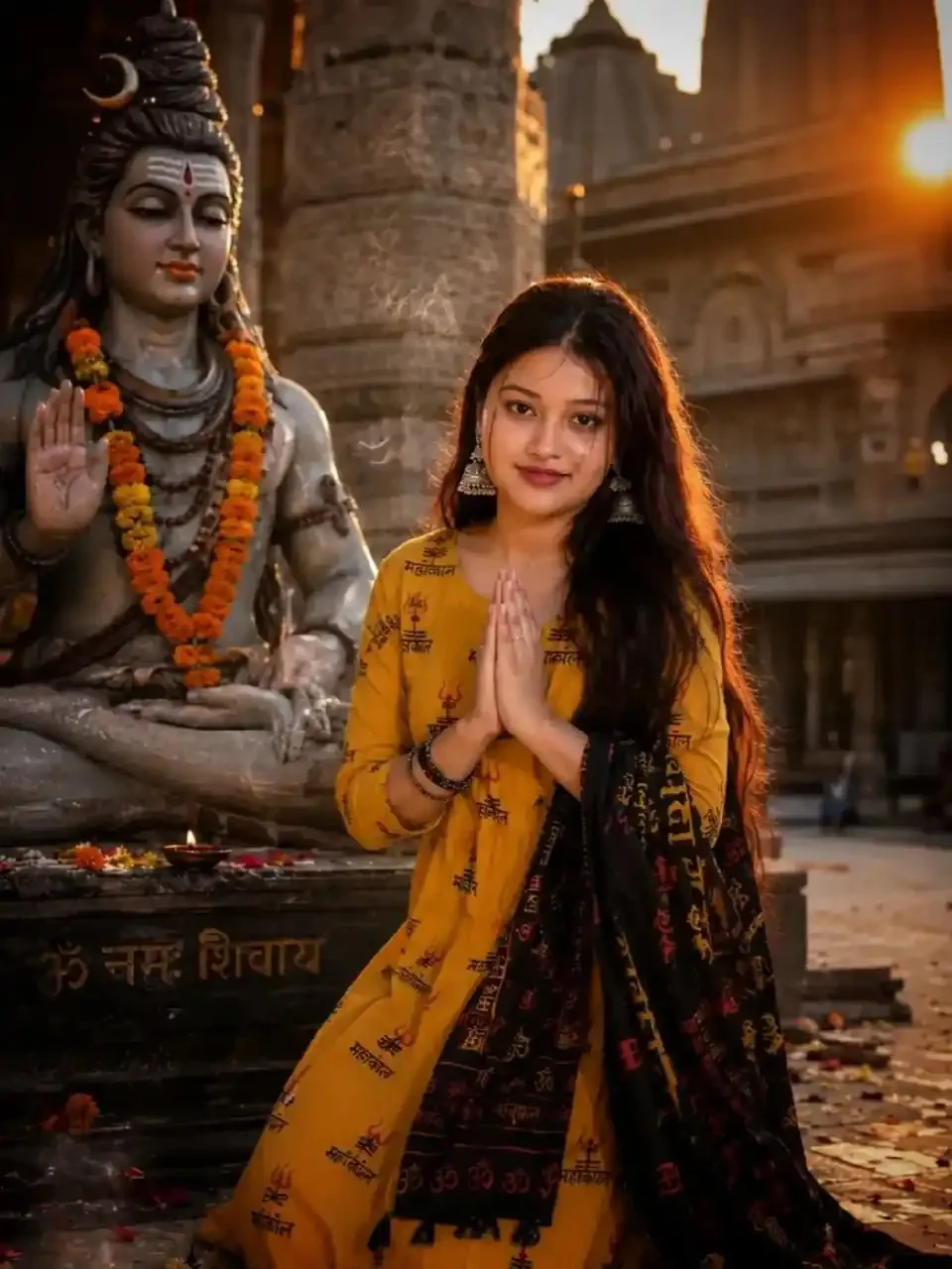 स्वर्ण सिनेमाई मंदिर का दृश्य स्वर्ण सिनेमाई मंदिर की भक्तिमय दक्षिण एशियाई महिला के साथ