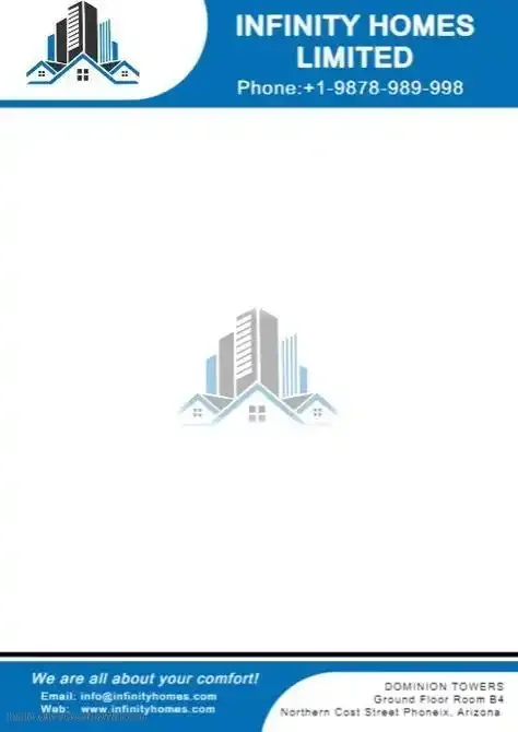 Letterhead Design Promt Logo Blue visual with logo blue white bar text png page