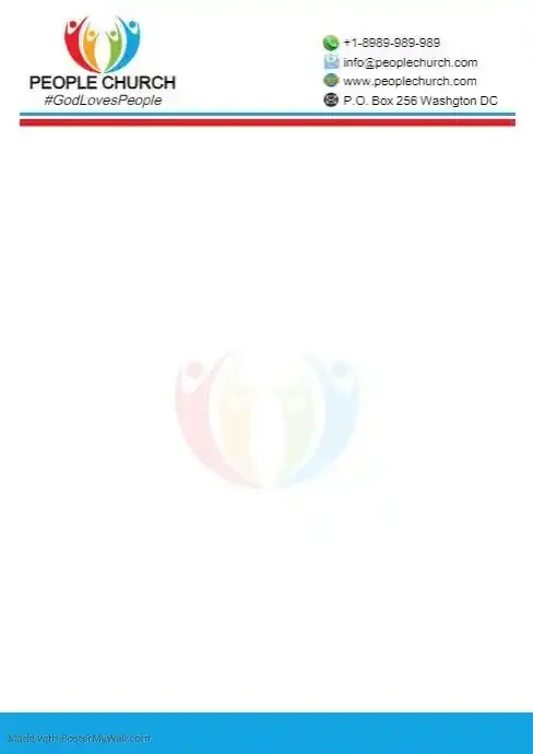 Letterhead Design Promt Text visual with text icon logo below light com' people