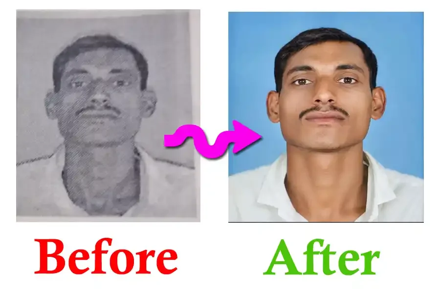 Old Restore Person visual with person original face identity facial details restore