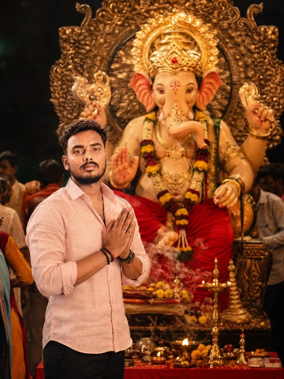 Story Indian Poster visual with indian poster cinematic dslr ganesh male face