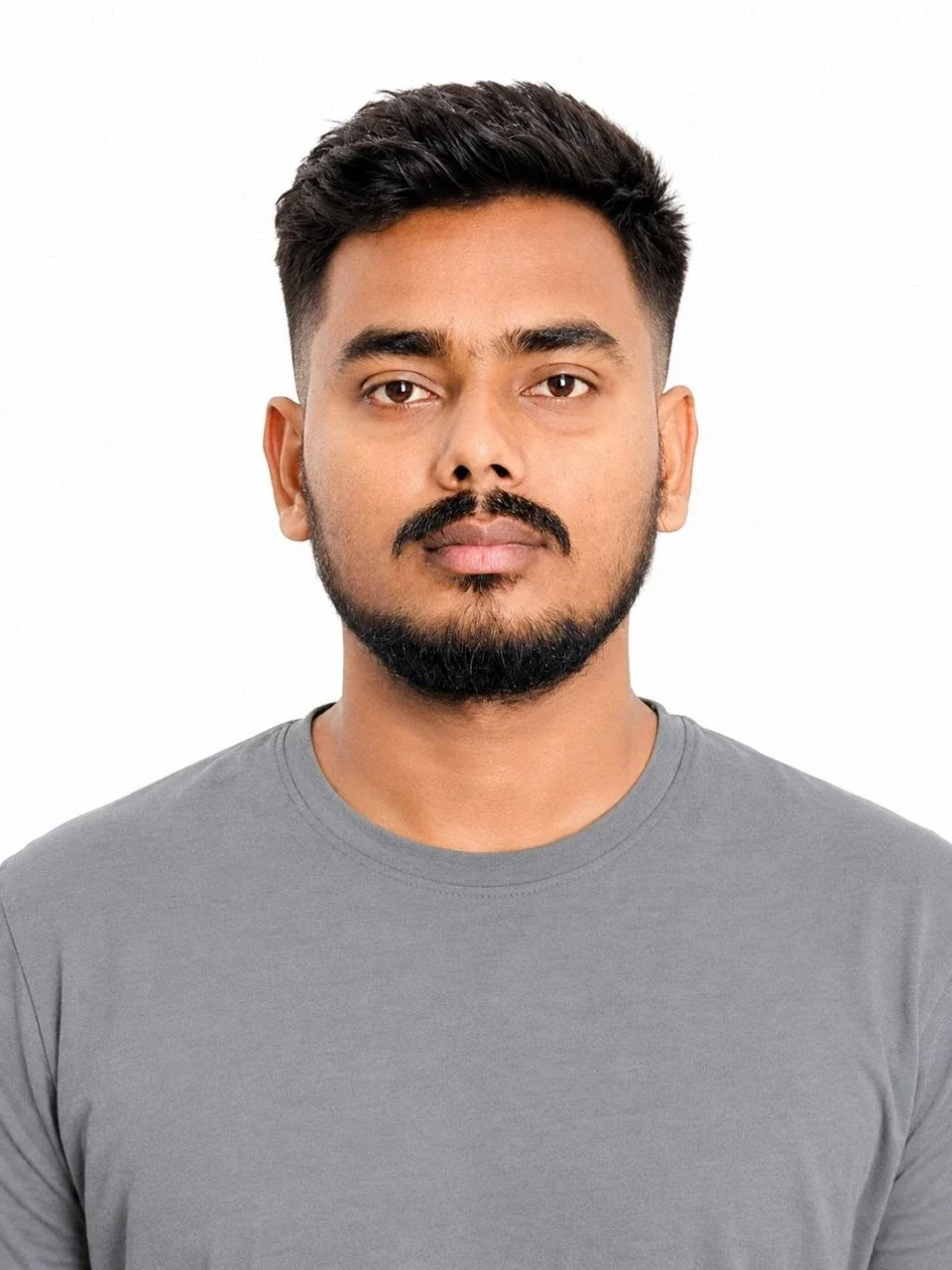 स्टूडियो सादा पासपोर्ट-शैली दृश्य स्टूडियो सादा पासपोर्ट-शैली संपादित चेहरे की पहचान संरक्षित के साथ