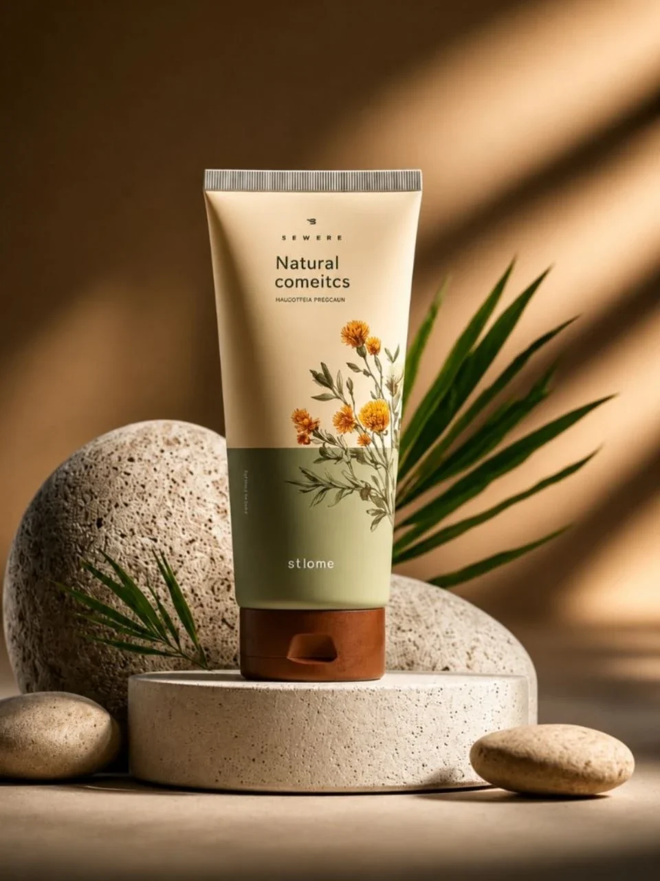Studio Product Warm visual with studio product warm cosmetic soft green textured