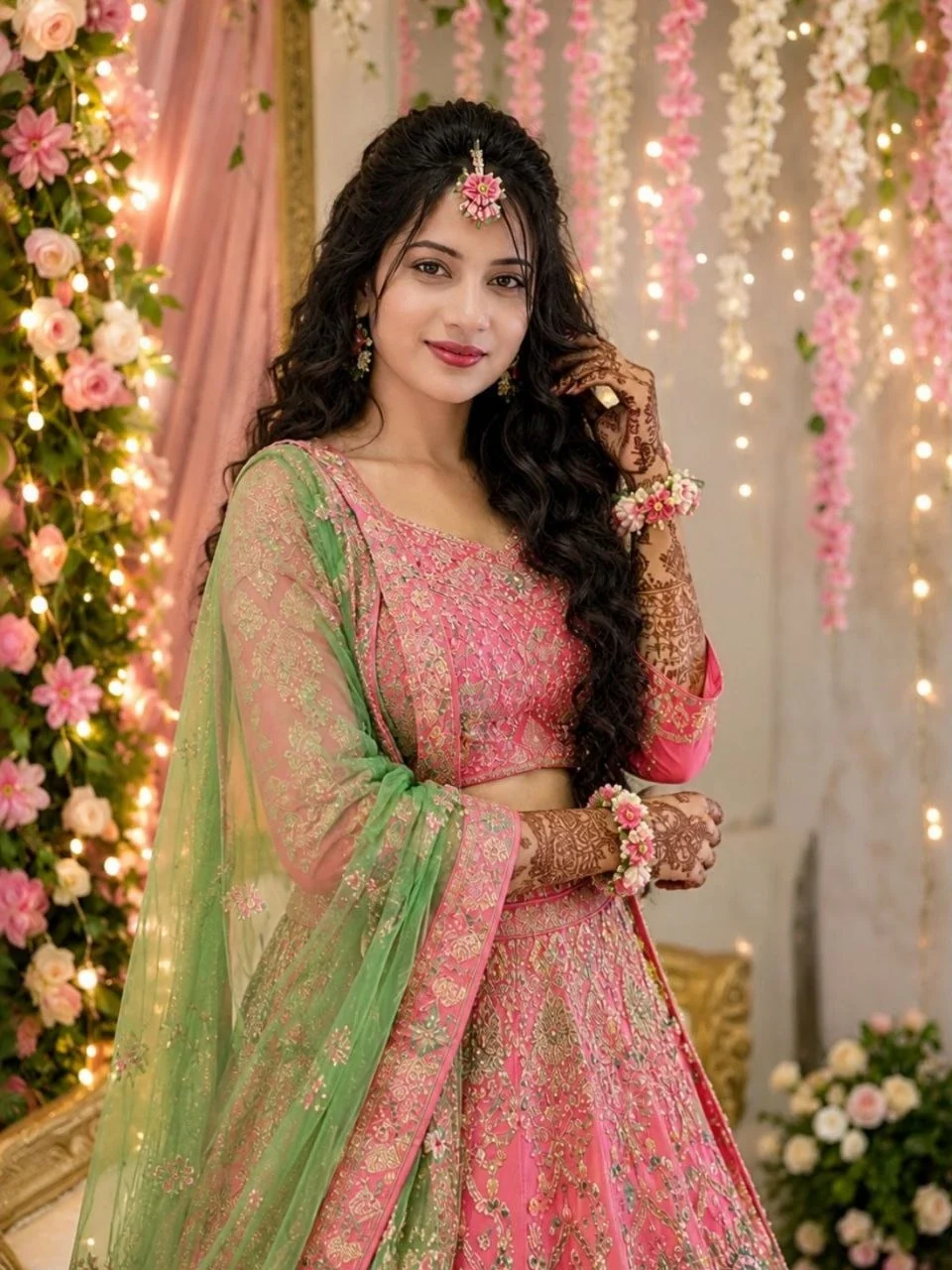 Traditional Her Floral visual with traditional her floral stunning woman adorned vibrant