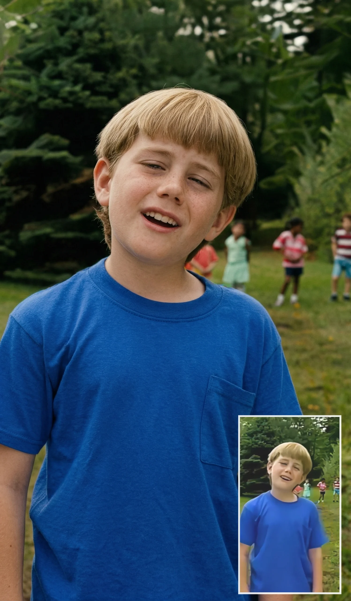 Before-and-after portrait enhancement showing restored facial detail and clarity